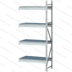 дополнительная секция стеллаж ms pro z 2500х1500х1000 (4 яруса с секционным настилом)