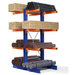 стеллаж консольный двухсторонний 2500х1064х1320 (3 яруса + основание)