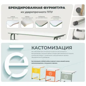 школьная парта 1-местная pifagor (модель пш8/1)