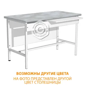 стол лабораторный сл-107/1 «стандарт» (1400х600х750) (постформинг серый, каркас белый)