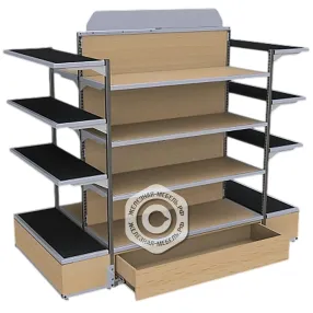 стеллаж для одежды островной с торцевыми секциями 2210х1100х1985 мм