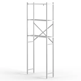 стеллаж для ванной комнаты gutta 1800х690х250 (3 полки) каркас белый, настил белый