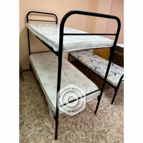 кровать двухъярусная 4020 l, спинка d32х18, ложе 1900х900, сетка 100х60, 2 перемычки (цвет чёрный)