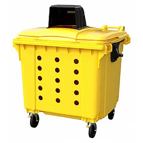 контейнер для мусора 1100 л перфорированный с капюшоном, арт. 22.c19