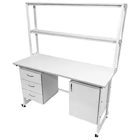 стол лабораторный с надстройкой слн 16.016 (белый)