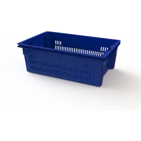 ящик универсальный пищевой конусный перфорированные стенки, сплошное дно (600х400х200)