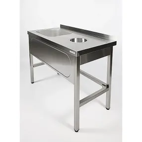 стол для сбора пищевых отходов с ванной и бортом сповц/1-12/6-бо-л