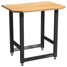 верстак small с деревянной столешницей и траверсами для хранения мотоколёс