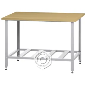 стол кондитерский спрн 860х1500х700 «norma zn» бук/40 (полка-решетка, ножка угловая)