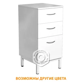 тумба стационарная узкая металлическая тмс-3 (белый)