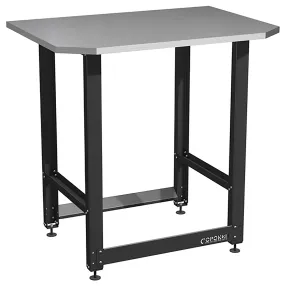 верстак small с оцинкованной столешницей и траверсами для хранения мотоколёс