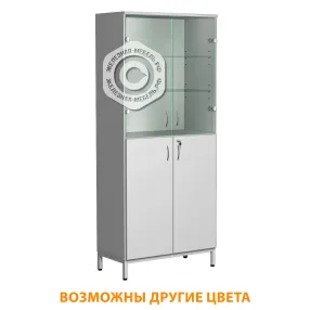 шкаф для лабораторной посуды шлп-4 (корпус лдсп серый, каркас серый)