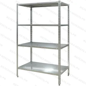 стеллаж полочный сплн «norma inox» 1600х1000х600 со сплошной полкой (нерж.сталь)