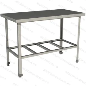 стол производственный без борта с полкой решеткой сп-5/7-р-эц
