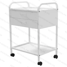 стол медицинский инструментальный сми-02-02 (полки нерж., колёса пластик)