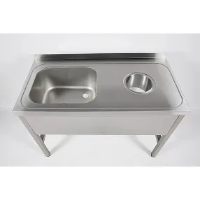 стол для сбора пищевых отходов с ванной и бортом сповц/1-12/6-бо-л