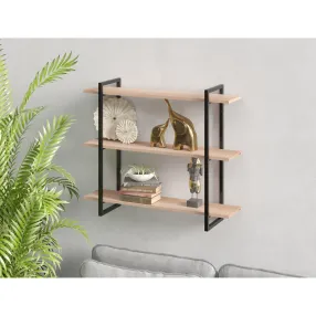 полка навесная gutta 780х920х250 (3 яруса) каркас чёрный, настил патина